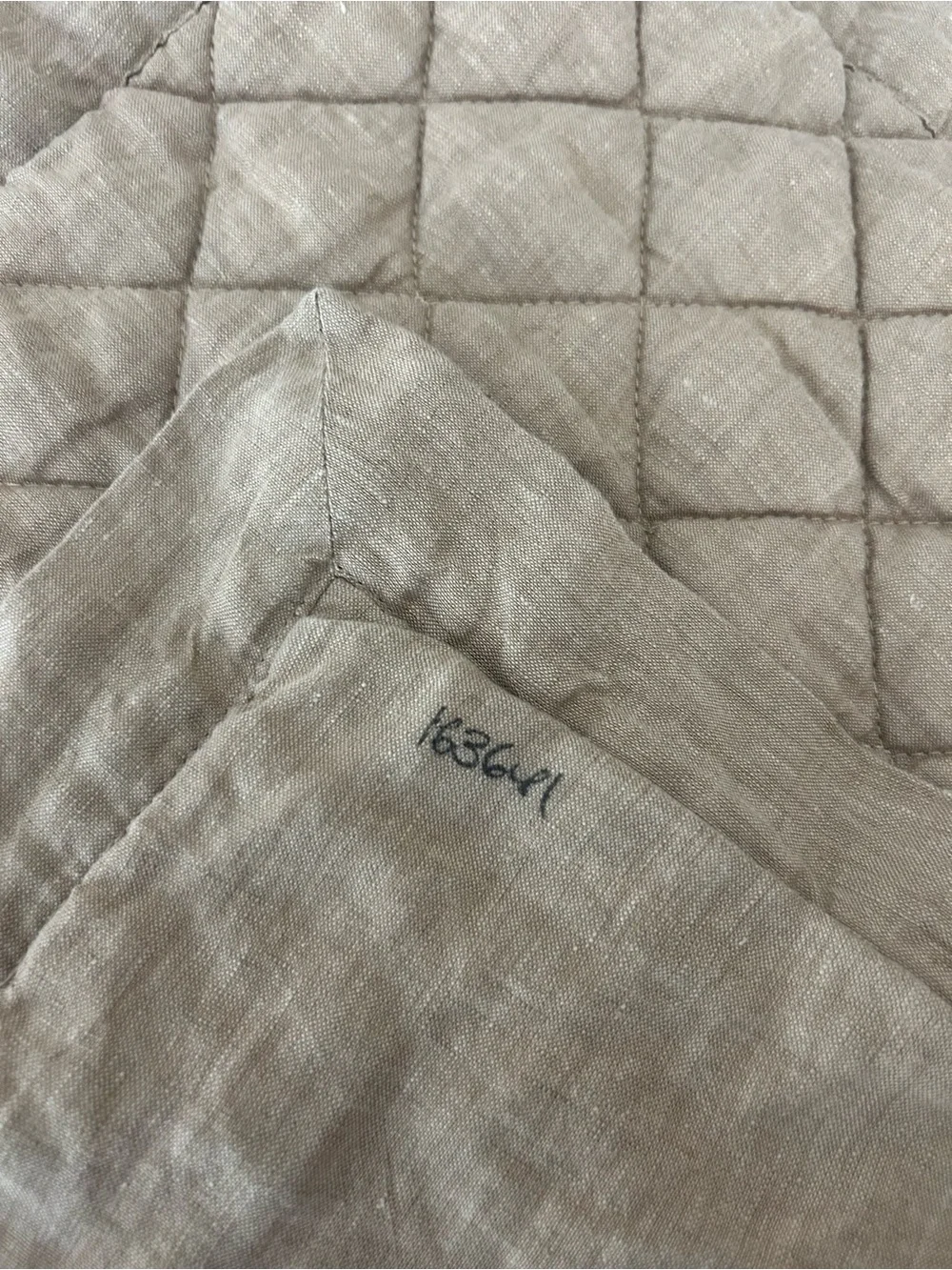 Pottery Barn Belgian Flax Linen Diamond Quilted Sham Euro 1 Sample